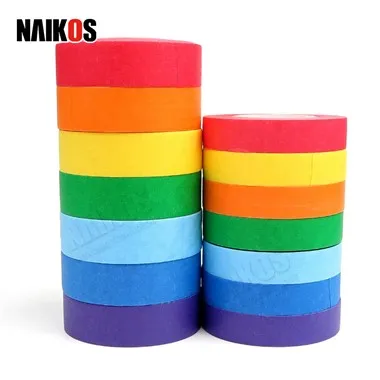 생동감 넘치는 무지개색 마스킹 테이프